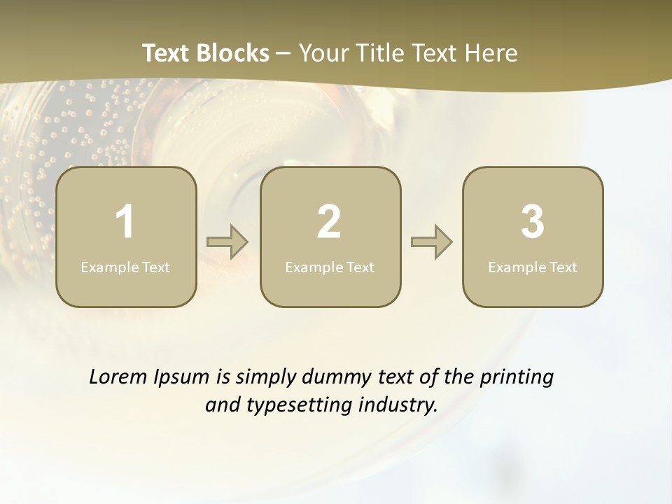 Gold Ring In Champagne Close Up PowerPoint Template