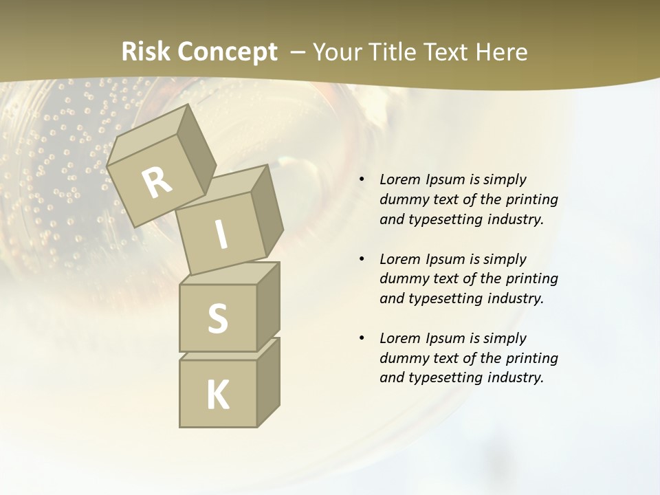 Gold Ring In Champagne Close Up PowerPoint Template