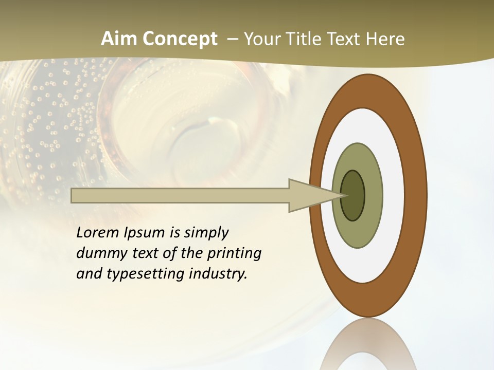 Gold Ring In Champagne Close Up PowerPoint Template