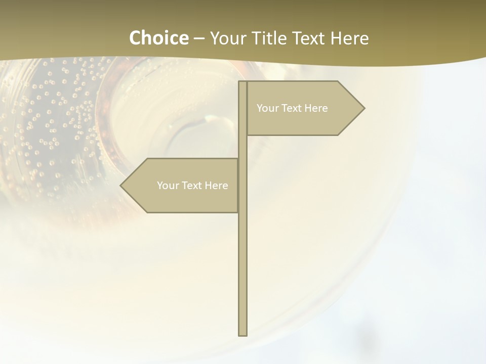 Gold Ring In Champagne Close Up PowerPoint Template