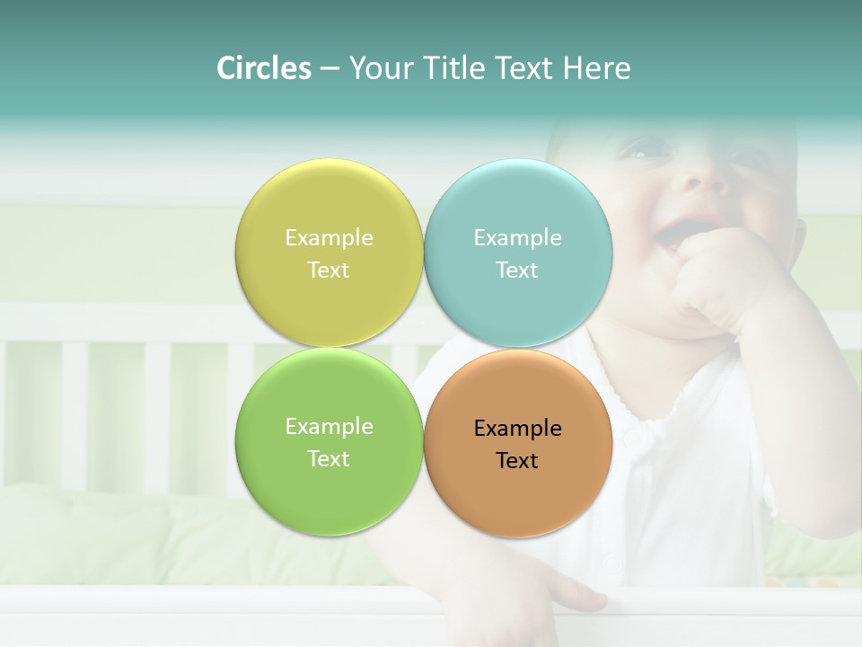 Baby Boy Smiling In Crib PowerPoint Template