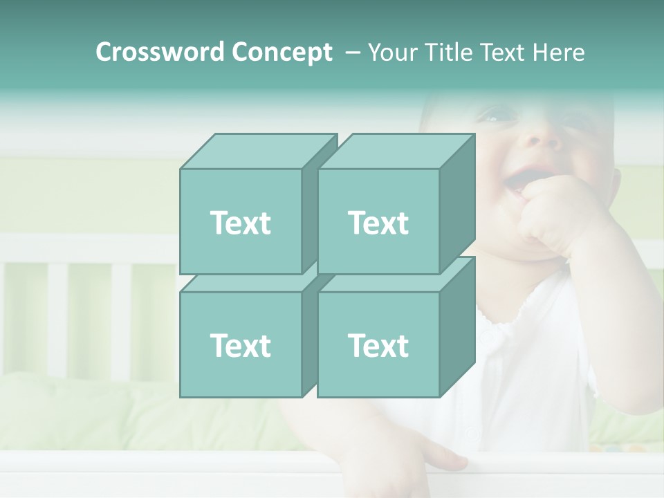 Baby Boy Smiling In Crib PowerPoint Template