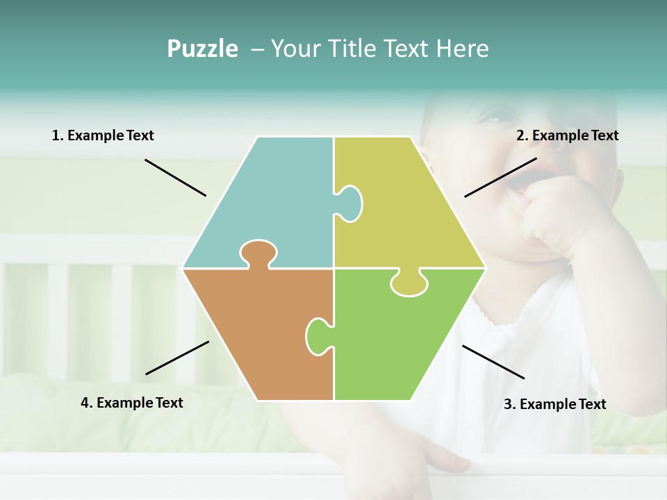 Baby Boy Smiling In Crib PowerPoint Template