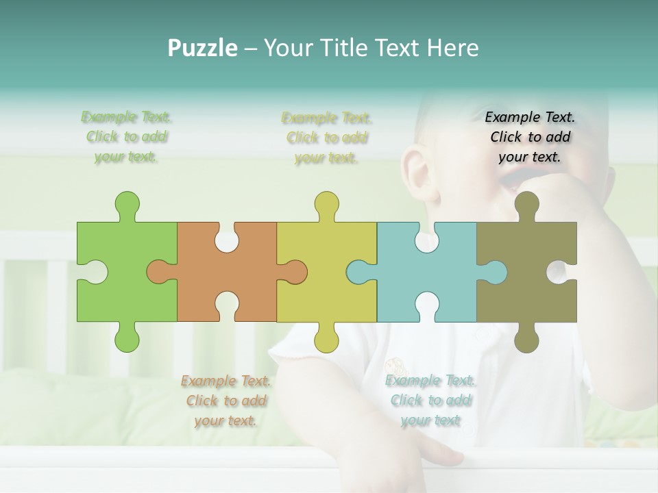 Baby Boy Smiling In Crib PowerPoint Template