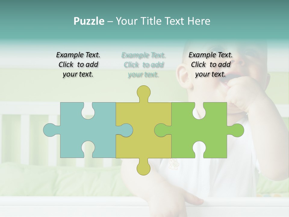 Baby Boy Smiling In Crib PowerPoint Template