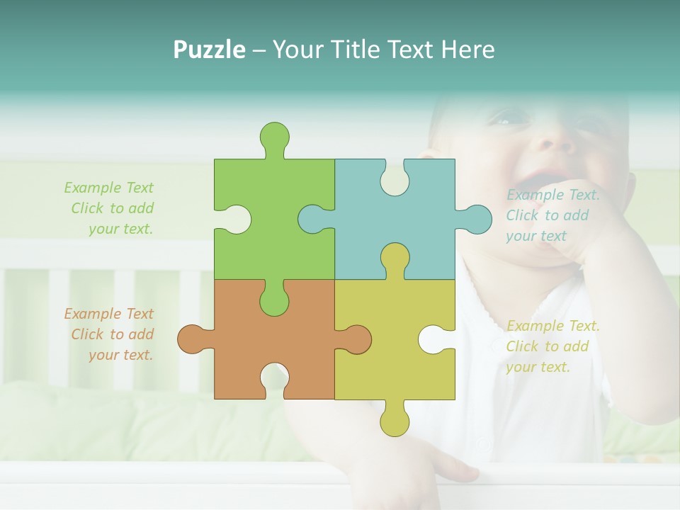 Baby Boy Smiling In Crib PowerPoint Template