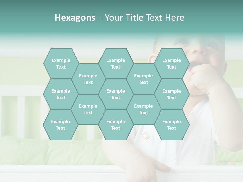 Baby Boy Smiling In Crib PowerPoint Template