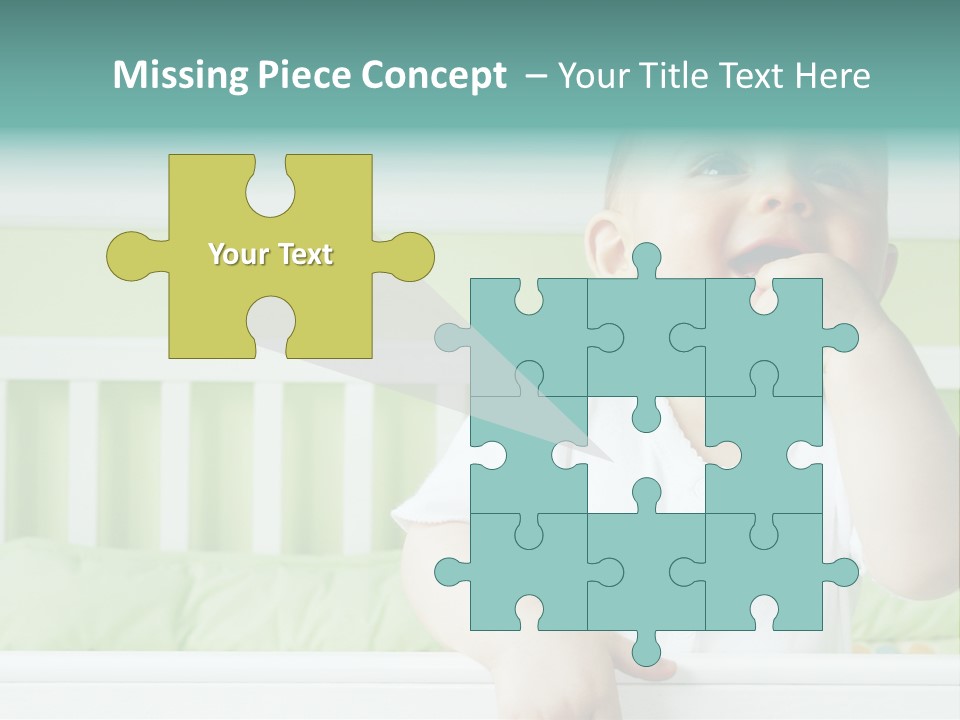 Baby Boy Smiling In Crib PowerPoint Template