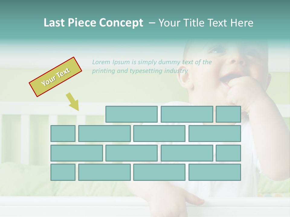 Baby Boy Smiling In Crib PowerPoint Template