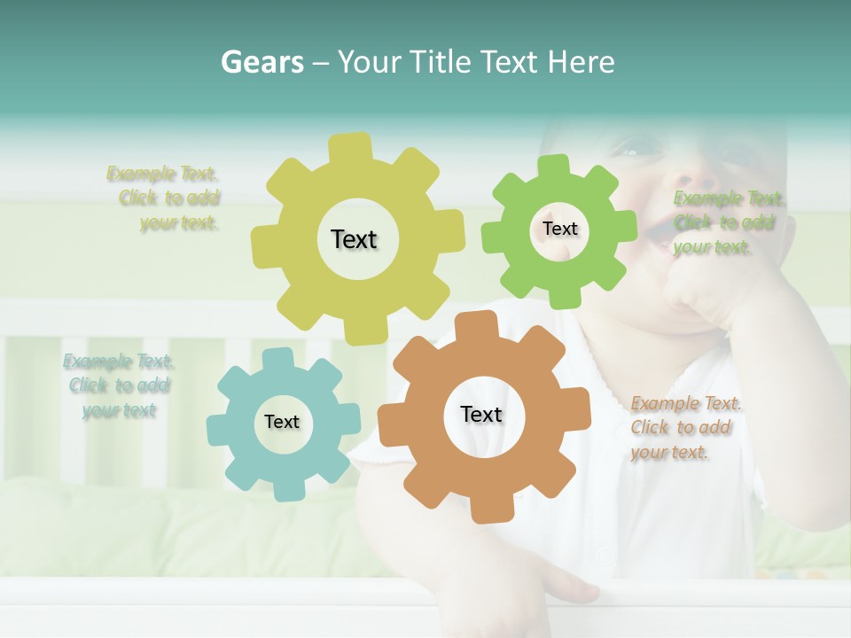 Baby Boy Smiling In Crib PowerPoint Template