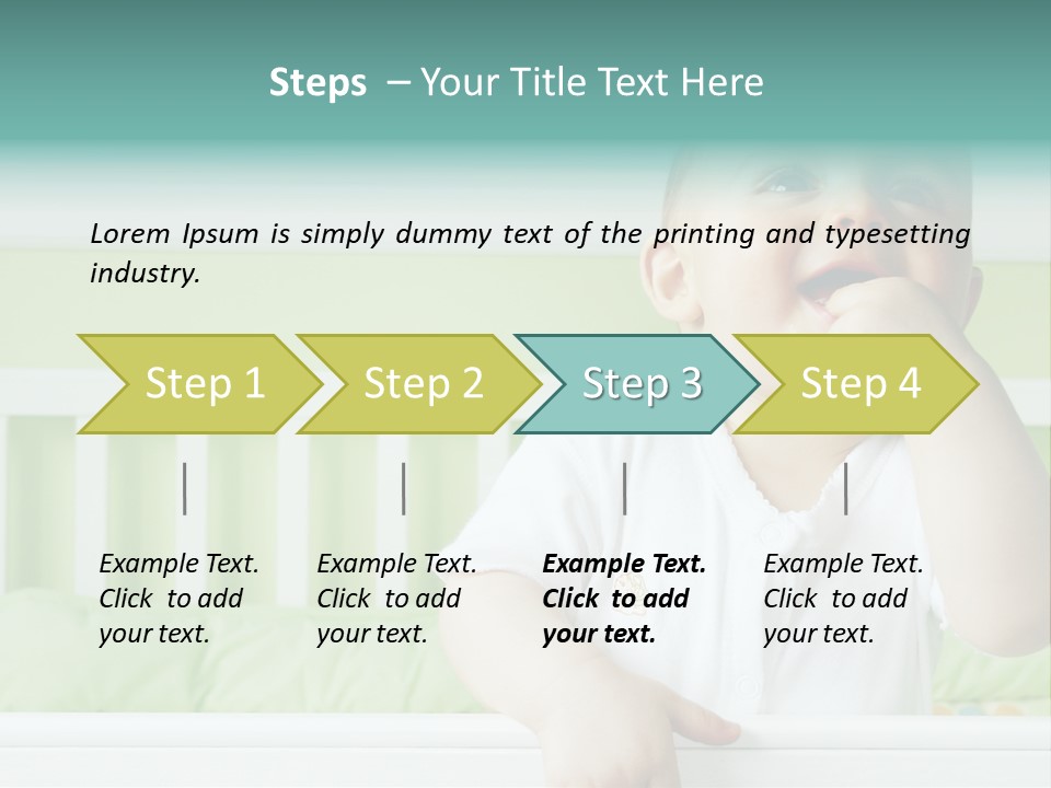 Baby Boy Smiling In Crib PowerPoint Template