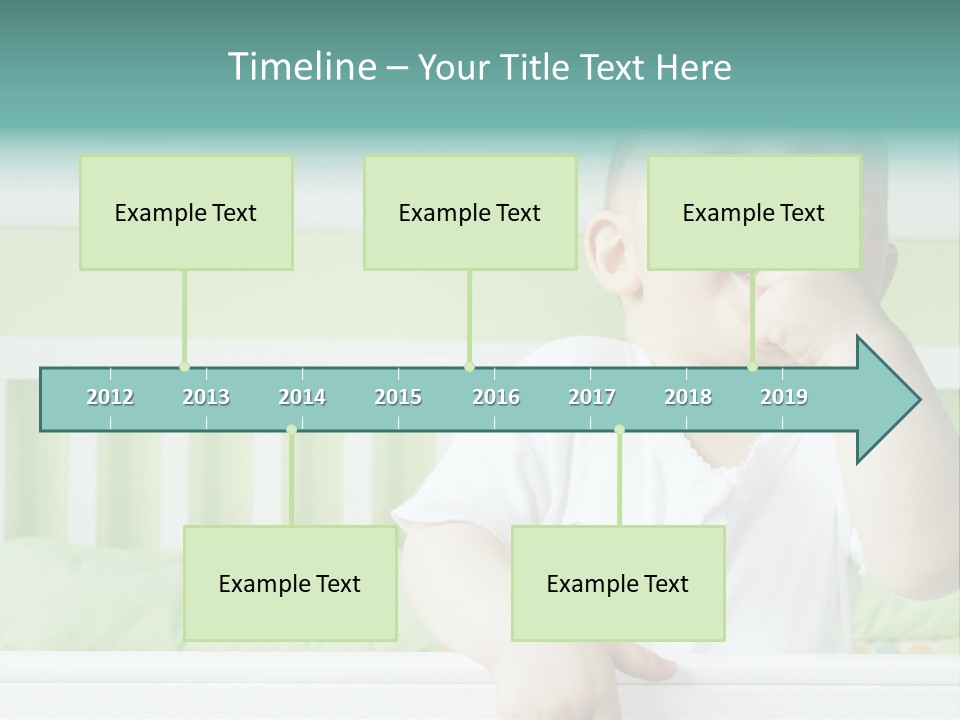 Baby Boy Smiling In Crib PowerPoint Template