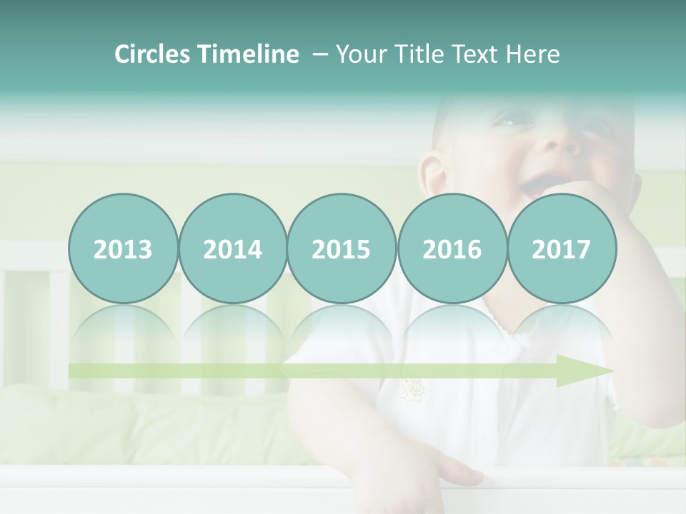 Baby Boy Smiling In Crib PowerPoint Template