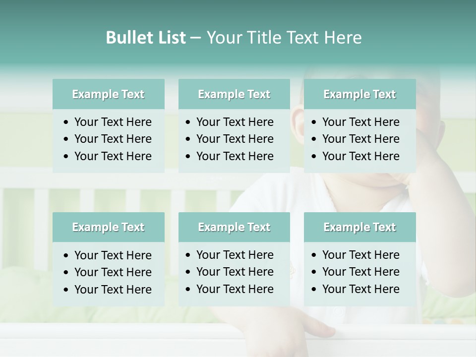 Baby Boy Smiling In Crib PowerPoint Template