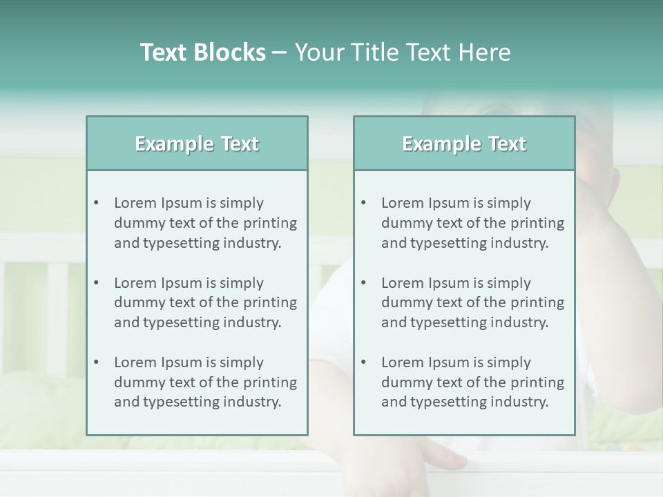 Baby Boy Smiling In Crib PowerPoint Template