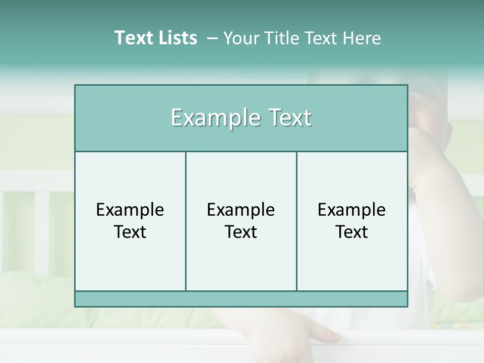 Baby Boy Smiling In Crib PowerPoint Template