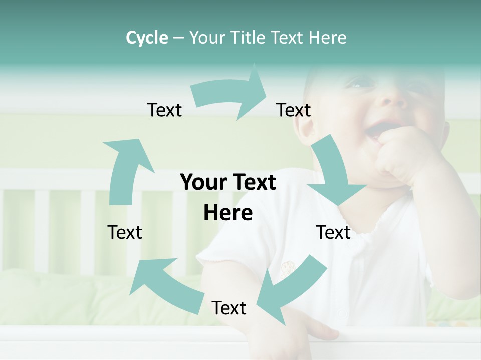 Baby Boy Smiling In Crib PowerPoint Template