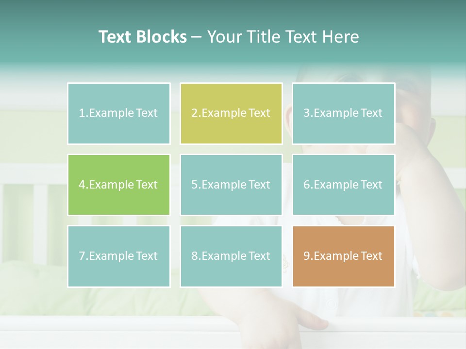 Baby Boy Smiling In Crib PowerPoint Template