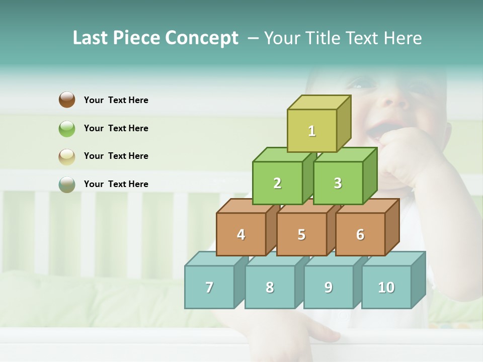 Baby Boy Smiling In Crib PowerPoint Template