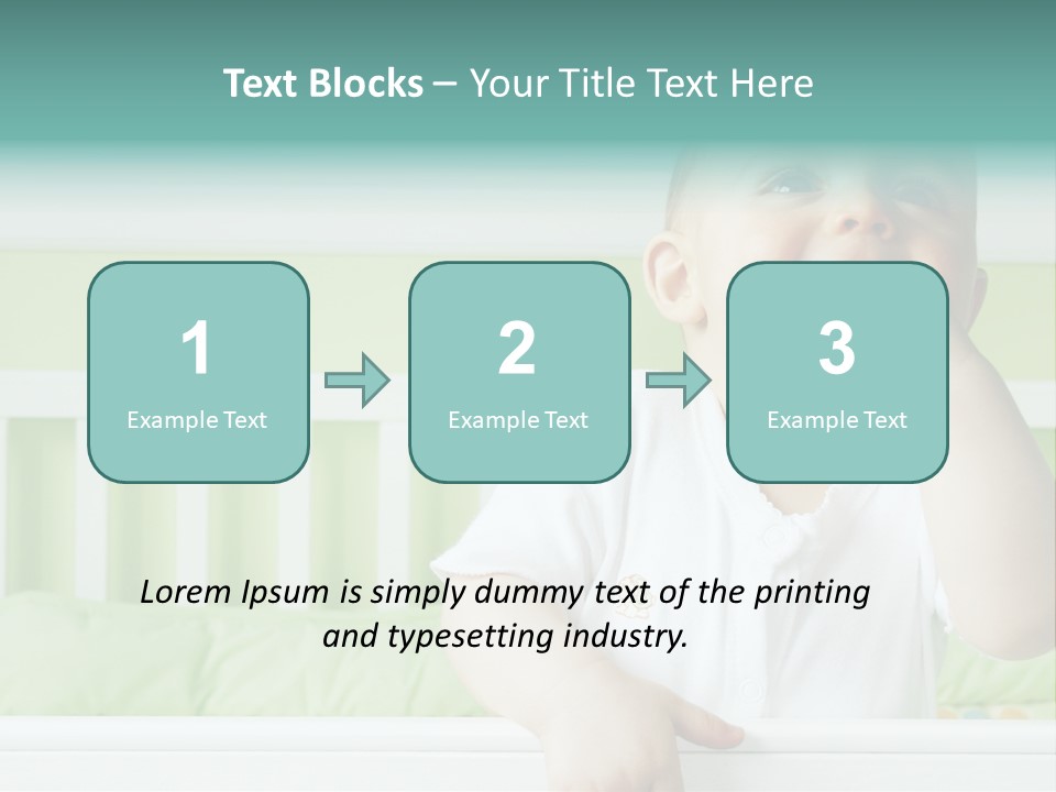 Baby Boy Smiling In Crib PowerPoint Template