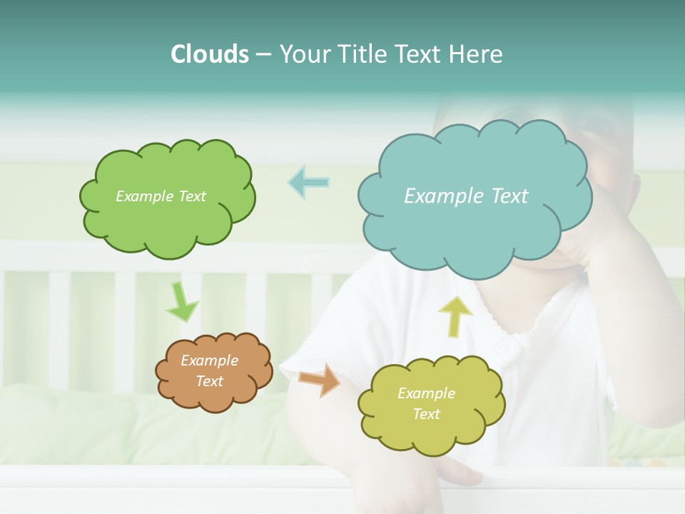 Baby Boy Smiling In Crib PowerPoint Template