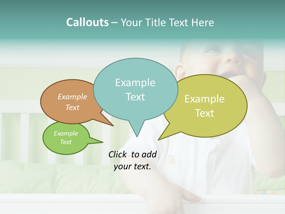 Baby Boy Smiling In Crib PowerPoint Template