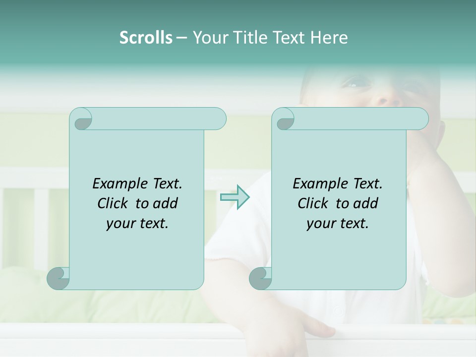 Baby Boy Smiling In Crib PowerPoint Template