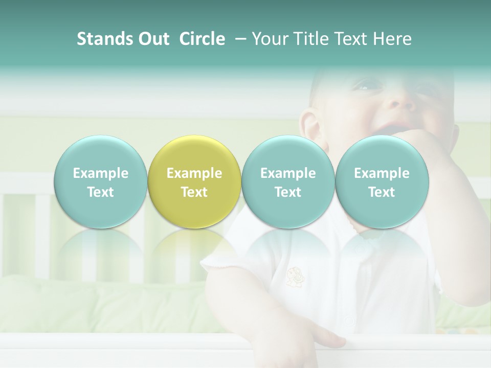 Baby Boy Smiling In Crib PowerPoint Template