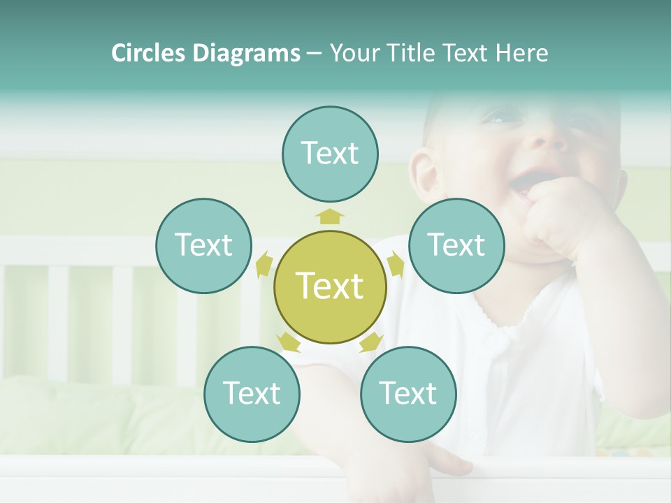 Baby Boy Smiling In Crib PowerPoint Template