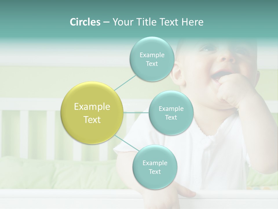 Baby Boy Smiling In Crib PowerPoint Template