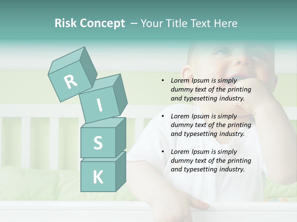 Baby Boy Smiling In Crib PowerPoint Template