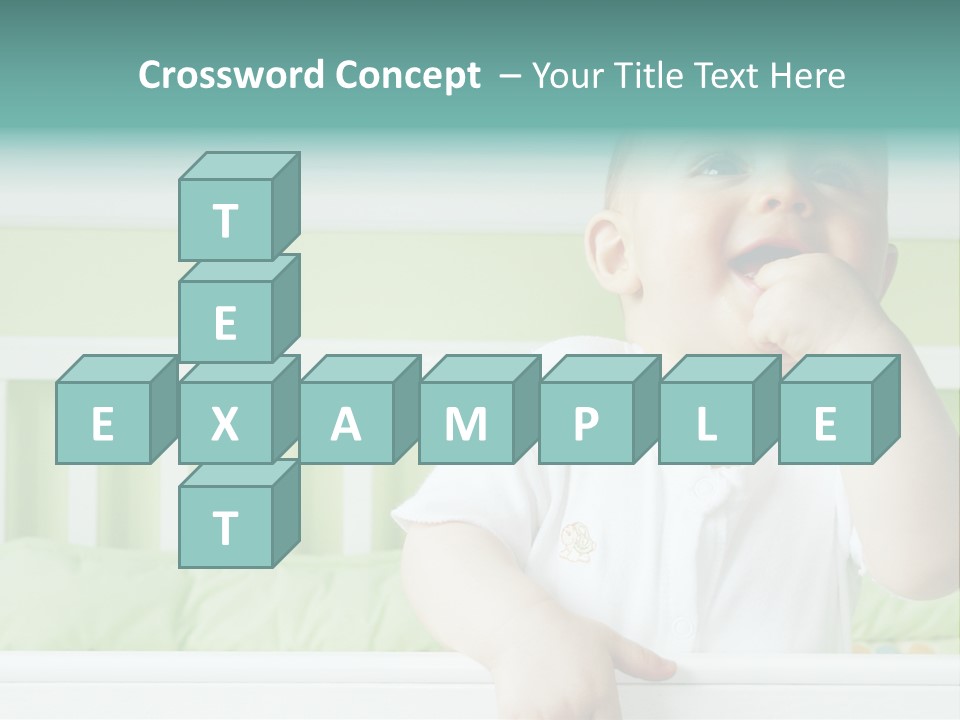 Baby Boy Smiling In Crib PowerPoint Template