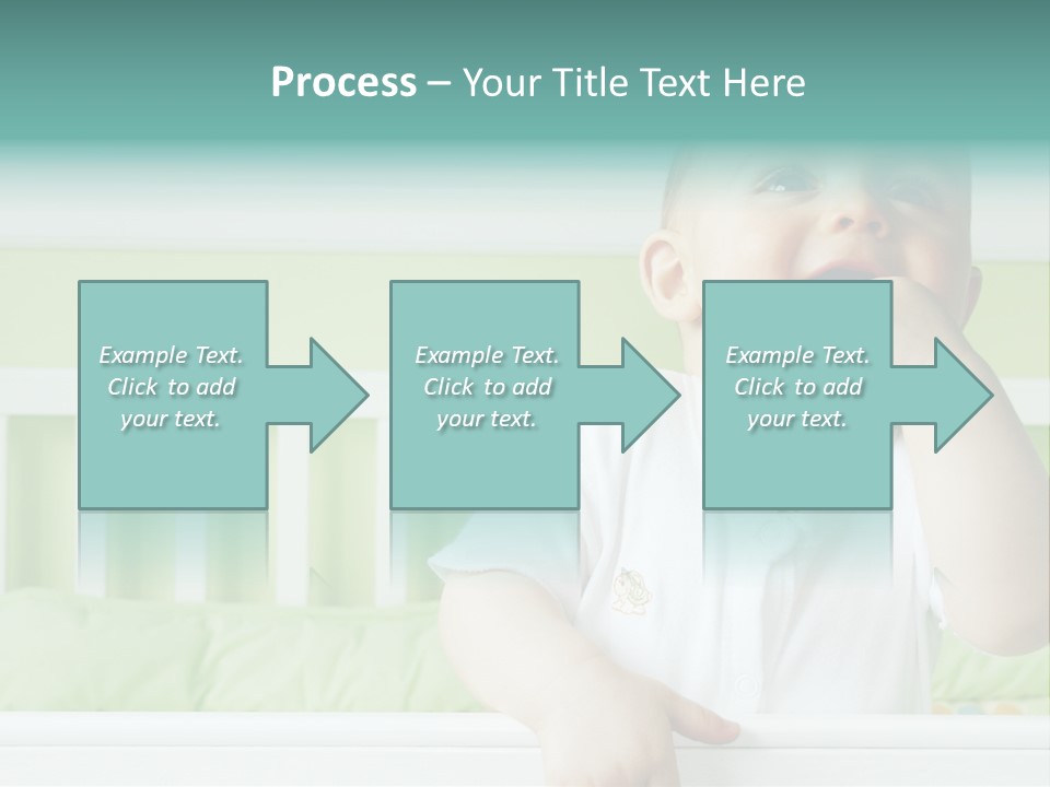 Baby Boy Smiling In Crib PowerPoint Template