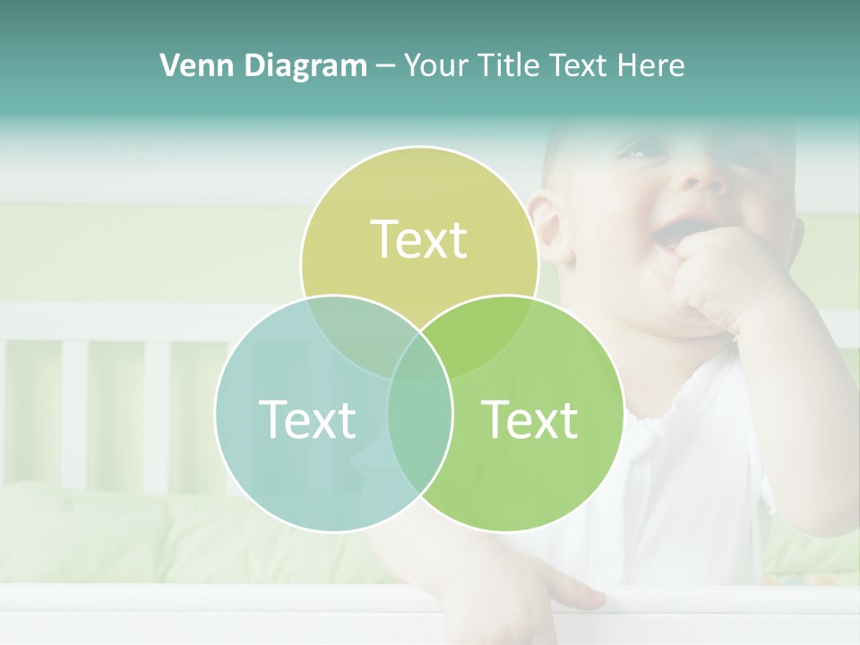 Baby Boy Smiling In Crib PowerPoint Template