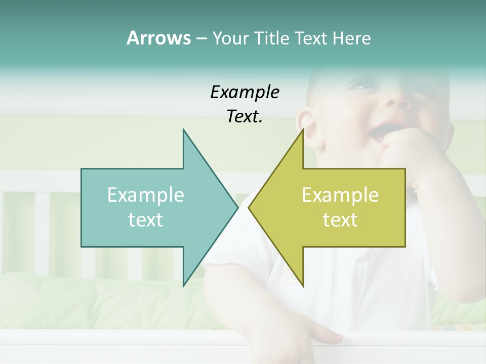 Baby Boy Smiling In Crib PowerPoint Template