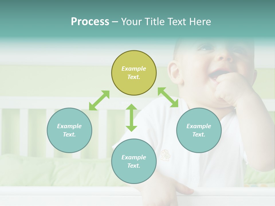 Baby Boy Smiling In Crib PowerPoint Template