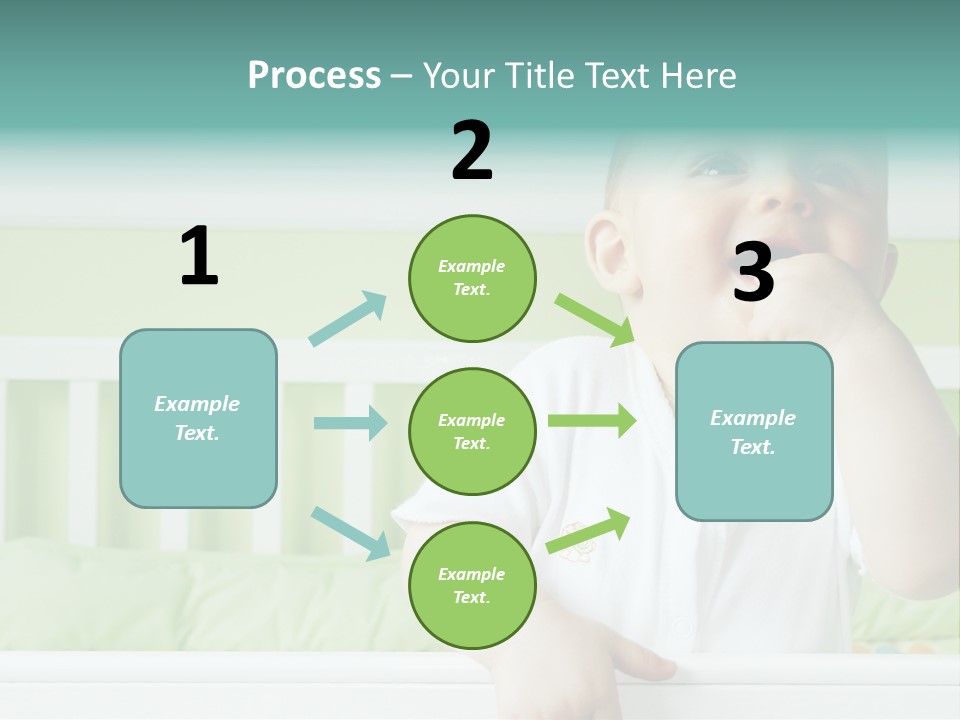 Baby Boy Smiling In Crib PowerPoint Template