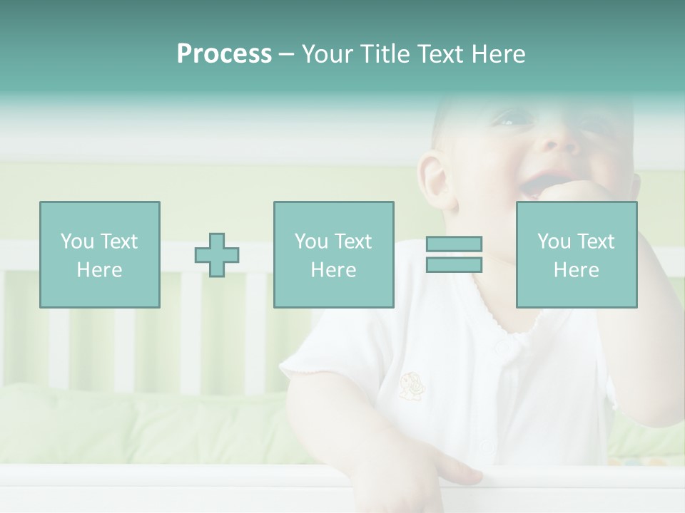 Baby Boy Smiling In Crib PowerPoint Template
