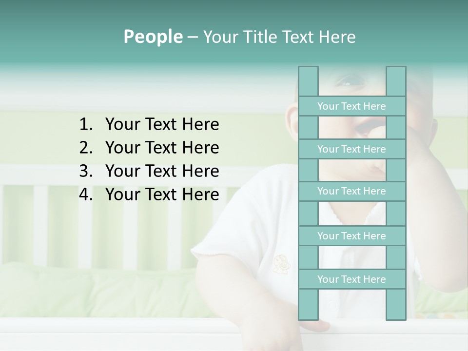 Baby Boy Smiling In Crib PowerPoint Template