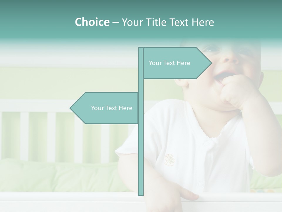 Baby Boy Smiling In Crib PowerPoint Template