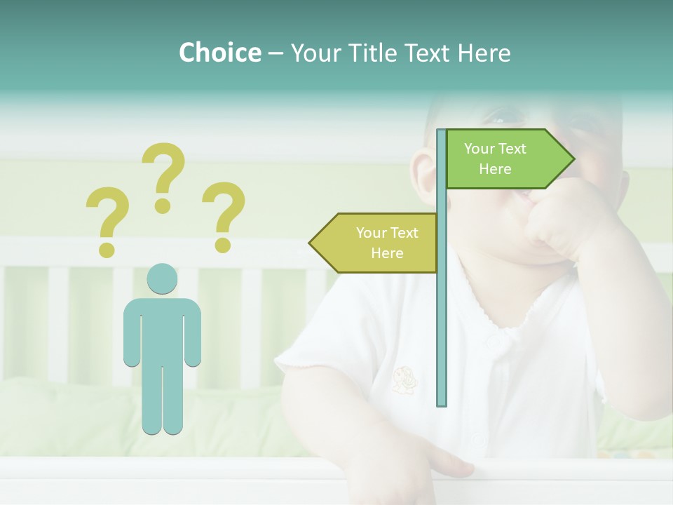 Baby Boy Smiling In Crib PowerPoint Template