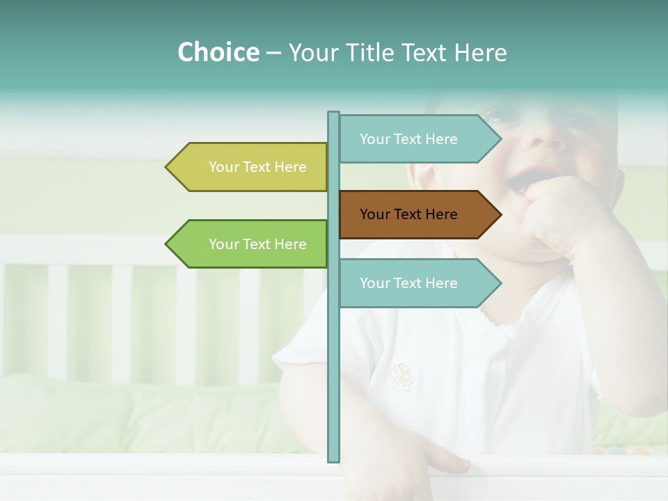 Baby Boy Smiling In Crib PowerPoint Template