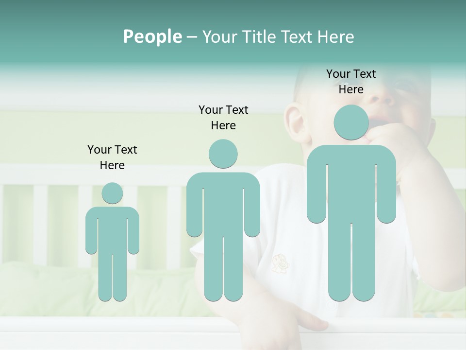 Baby Boy Smiling In Crib PowerPoint Template