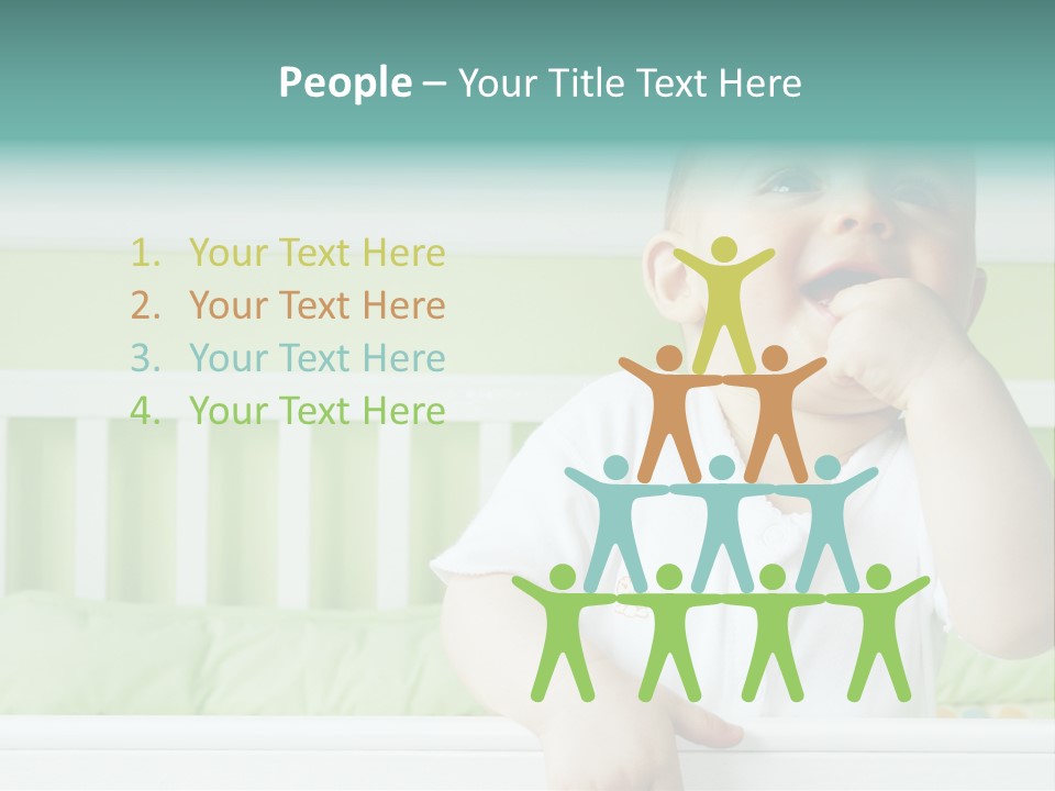 Baby Boy Smiling In Crib PowerPoint Template