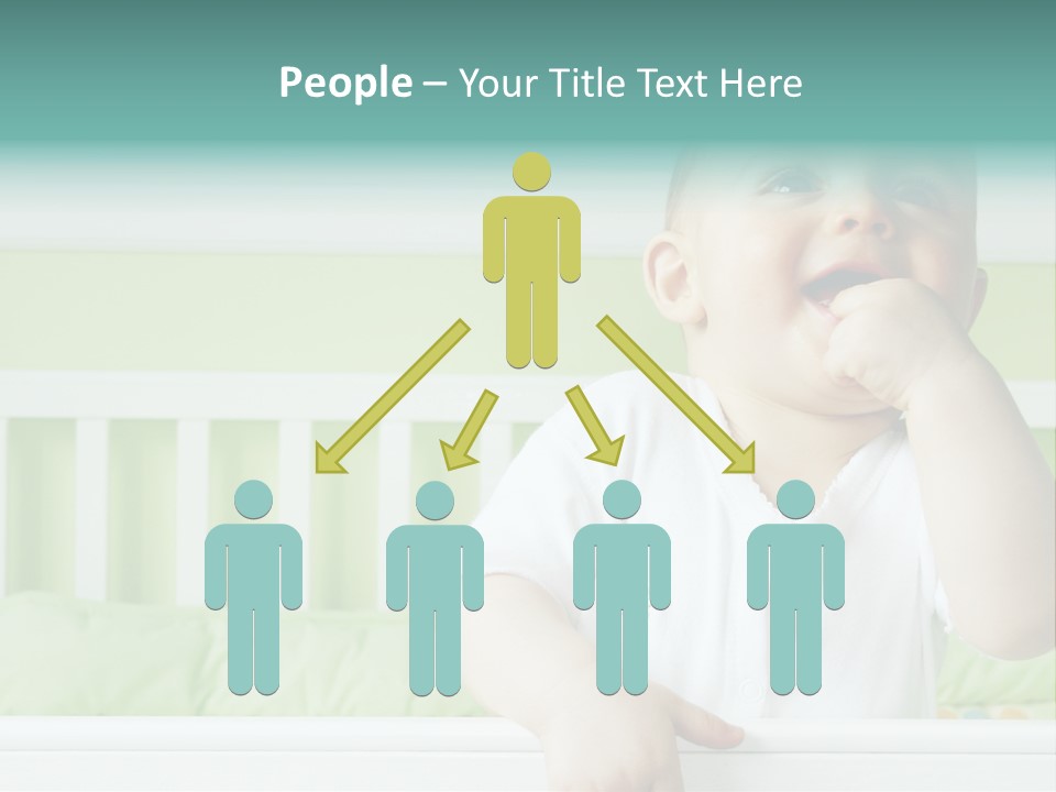 Baby Boy Smiling In Crib PowerPoint Template