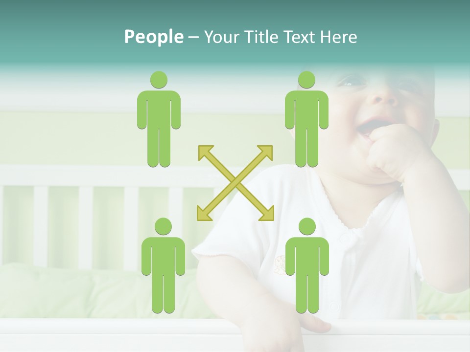 Baby Boy Smiling In Crib PowerPoint Template