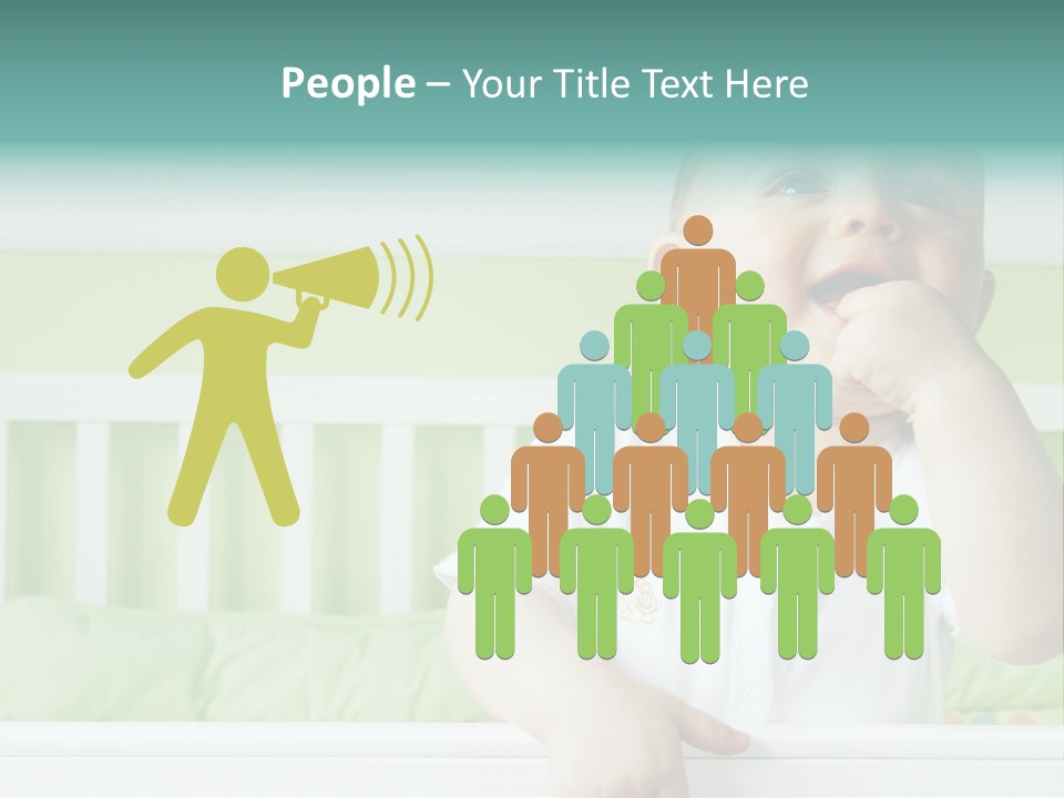 Baby Boy Smiling In Crib PowerPoint Template