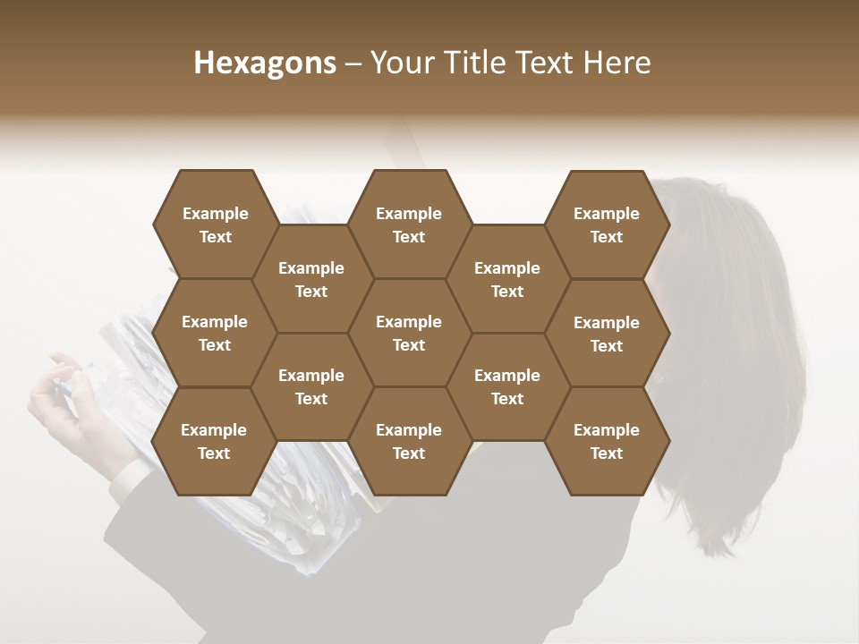 Business Woman Overloaded With Heavy Files PowerPoint Template