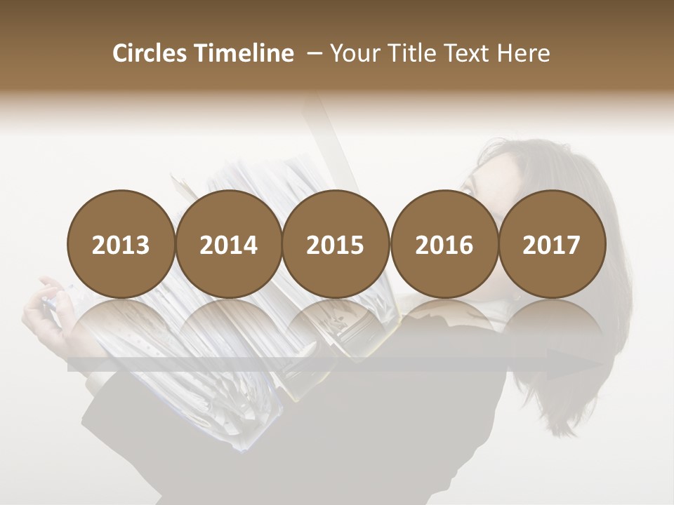 Business Woman Overloaded With Heavy Files PowerPoint Template