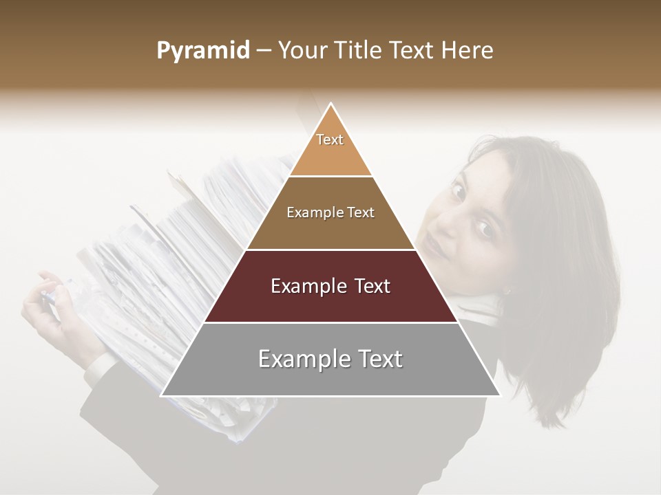 Business Woman Overloaded With Heavy Files PowerPoint Template